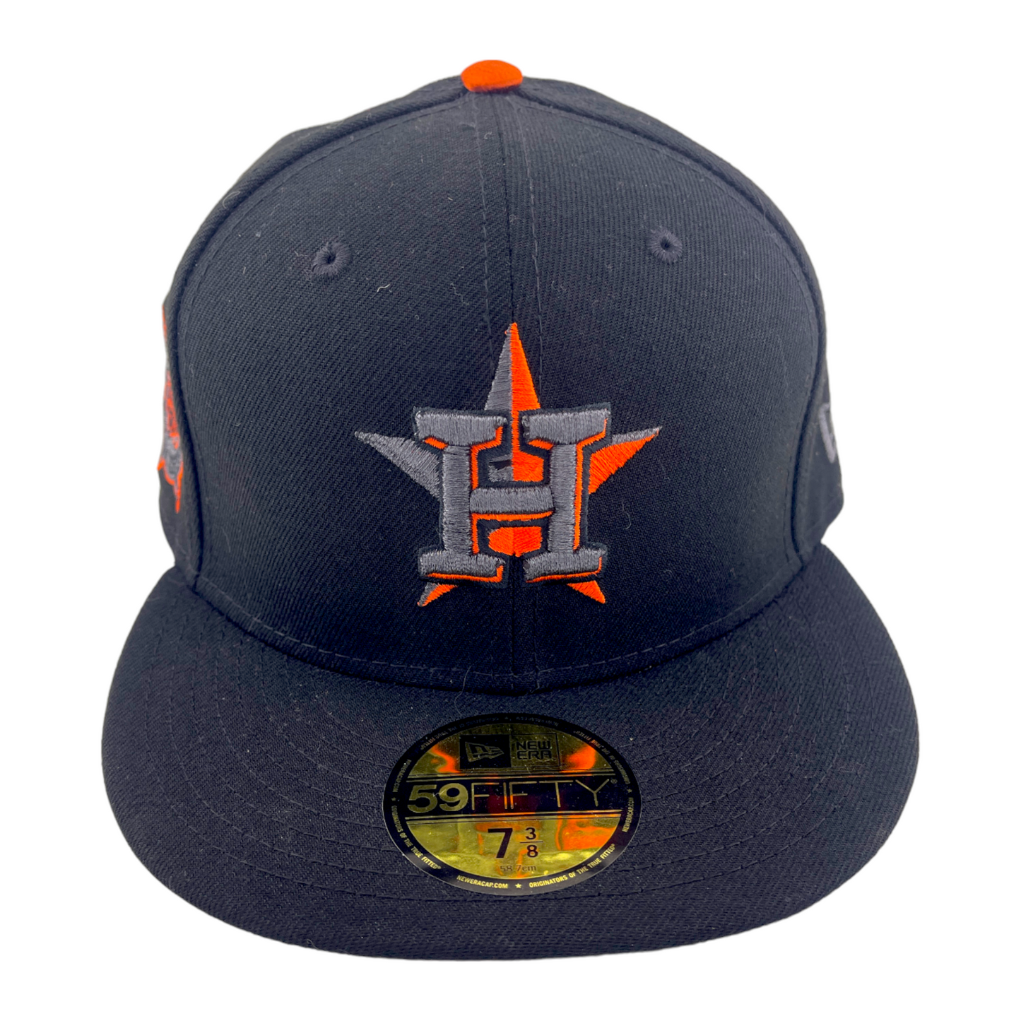 New Era Houston Astros 1986 Side Patch Black Mettalic Logo 59FIFTY Fitted Hat Cap