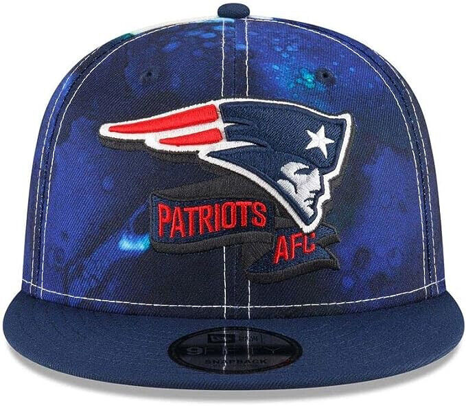 New Era New England Patriots 2022 Sideline NFL Ink Dye Blue 9FIFTY Snapback Hat Cap