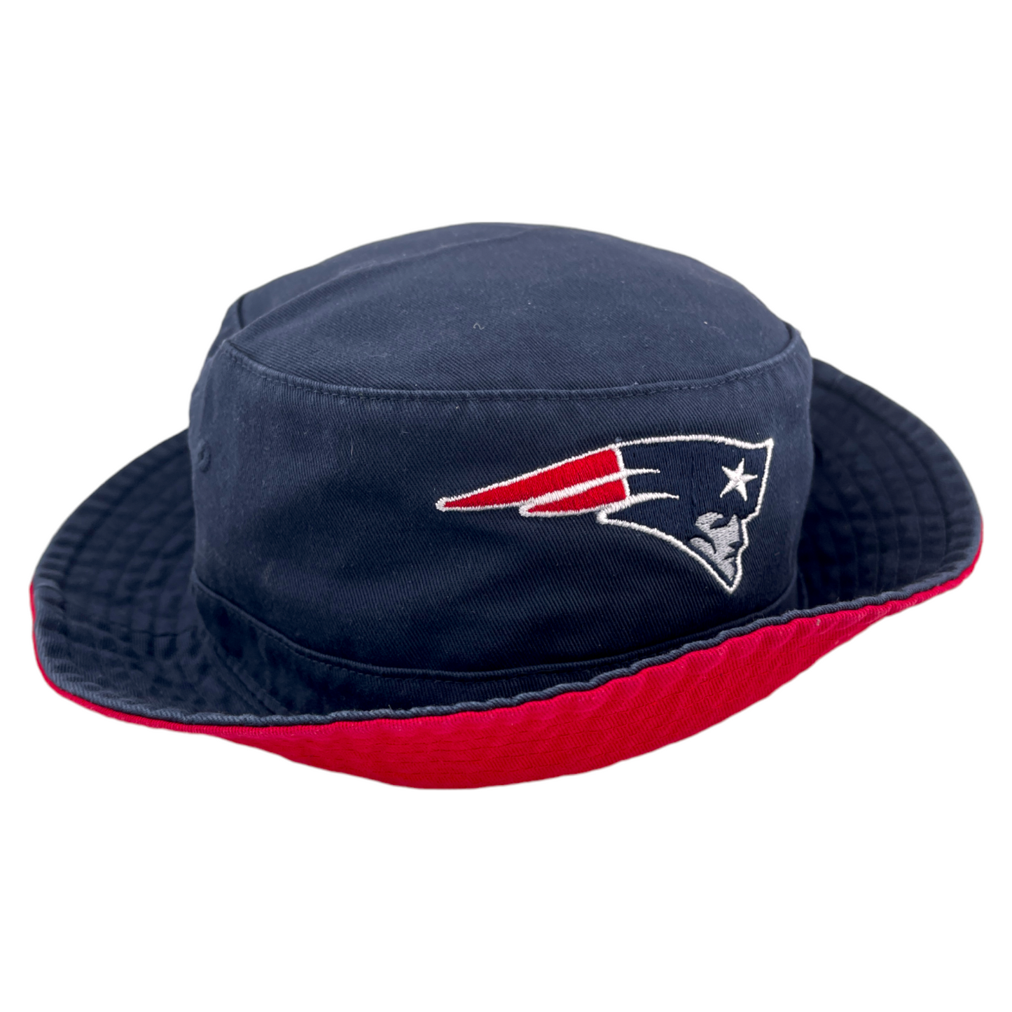 47' Brand New England Patriots Logo NFL Navy Blue/Red Boonie Ballpark Bucket Hat