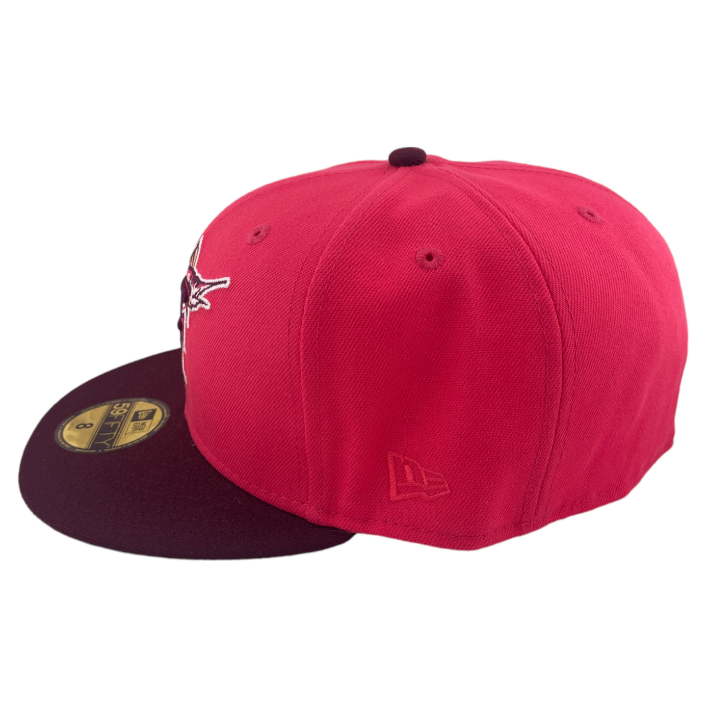 New Era Florida Marlins 10th Anniversary Patch Pink/Burgundy Peach 59FIFTY Hat Cap