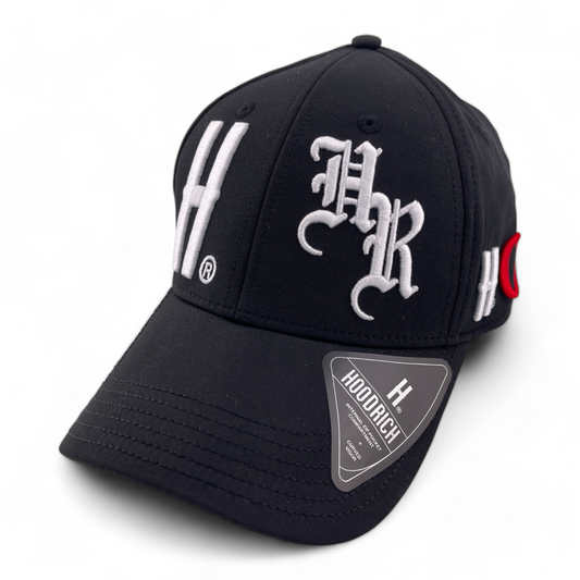 Hoodrich OG Heat Sport Logo with Internal Zipper Pocket Black Adjustable Hat Cap