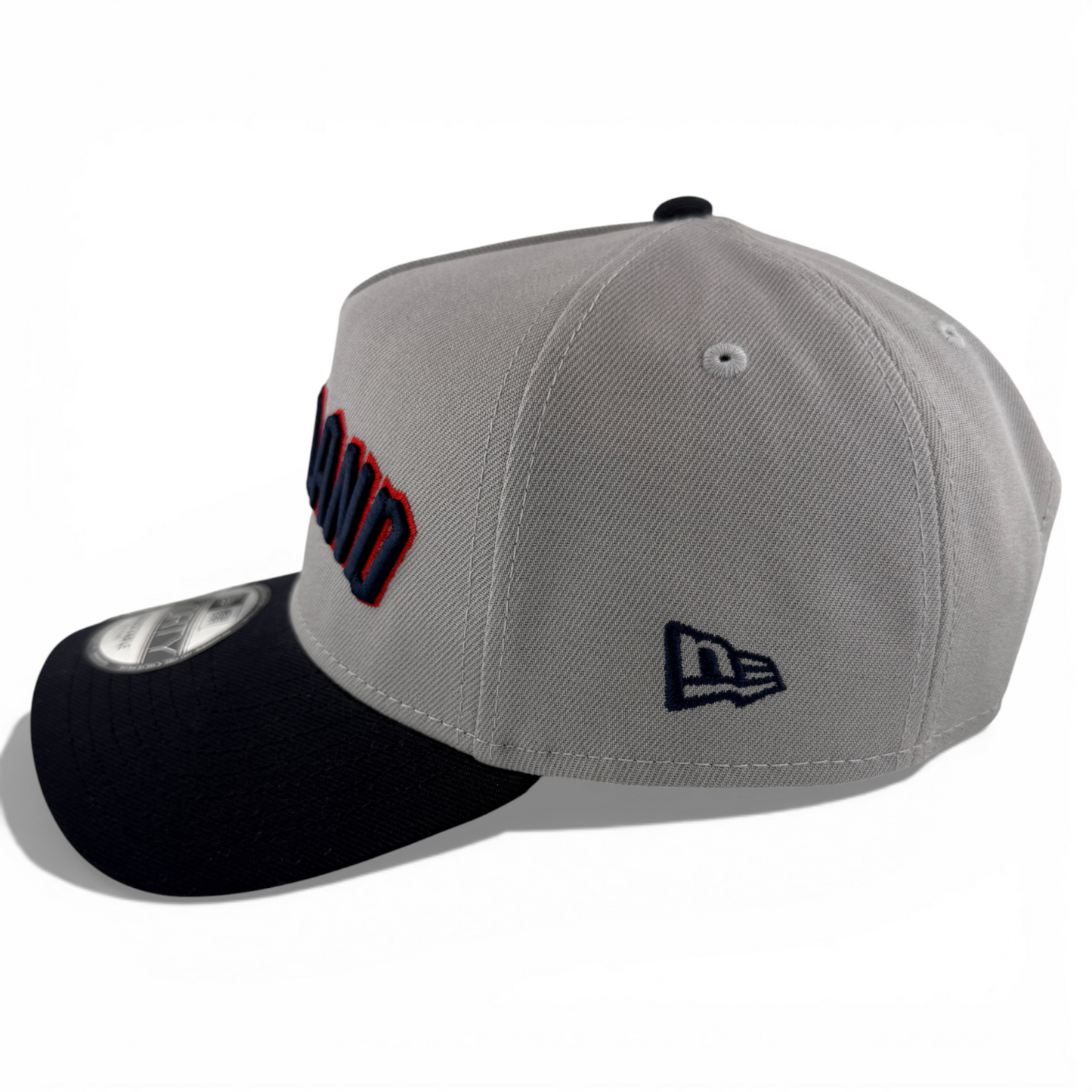 New Era Cleveland Guardians Away Script A-Frame 9Forty Snapback Adjustable Hat