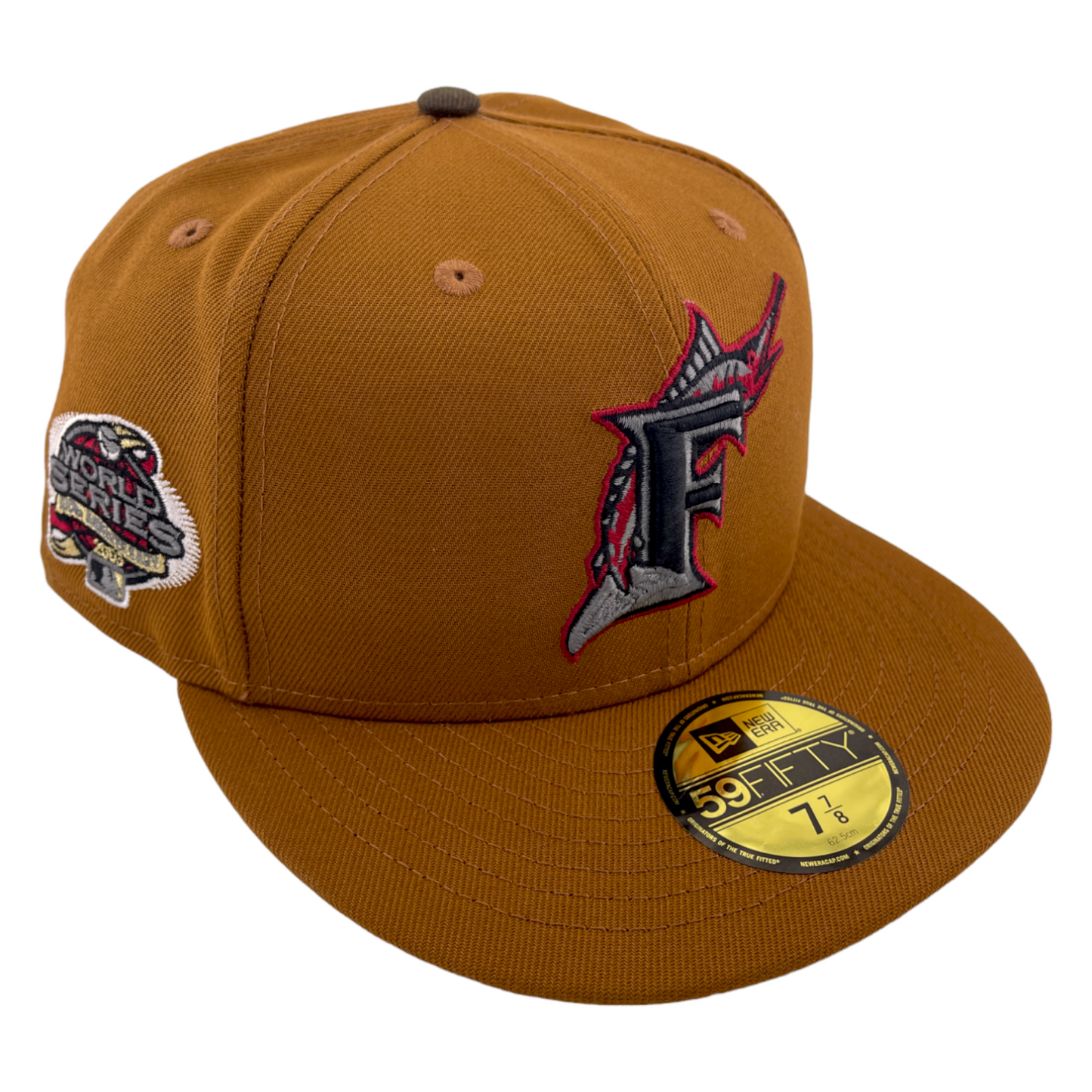 New Era Florida Marlins 2003 World Series Side Patch Tan Toast Pack 59FIFTY Hat Cap