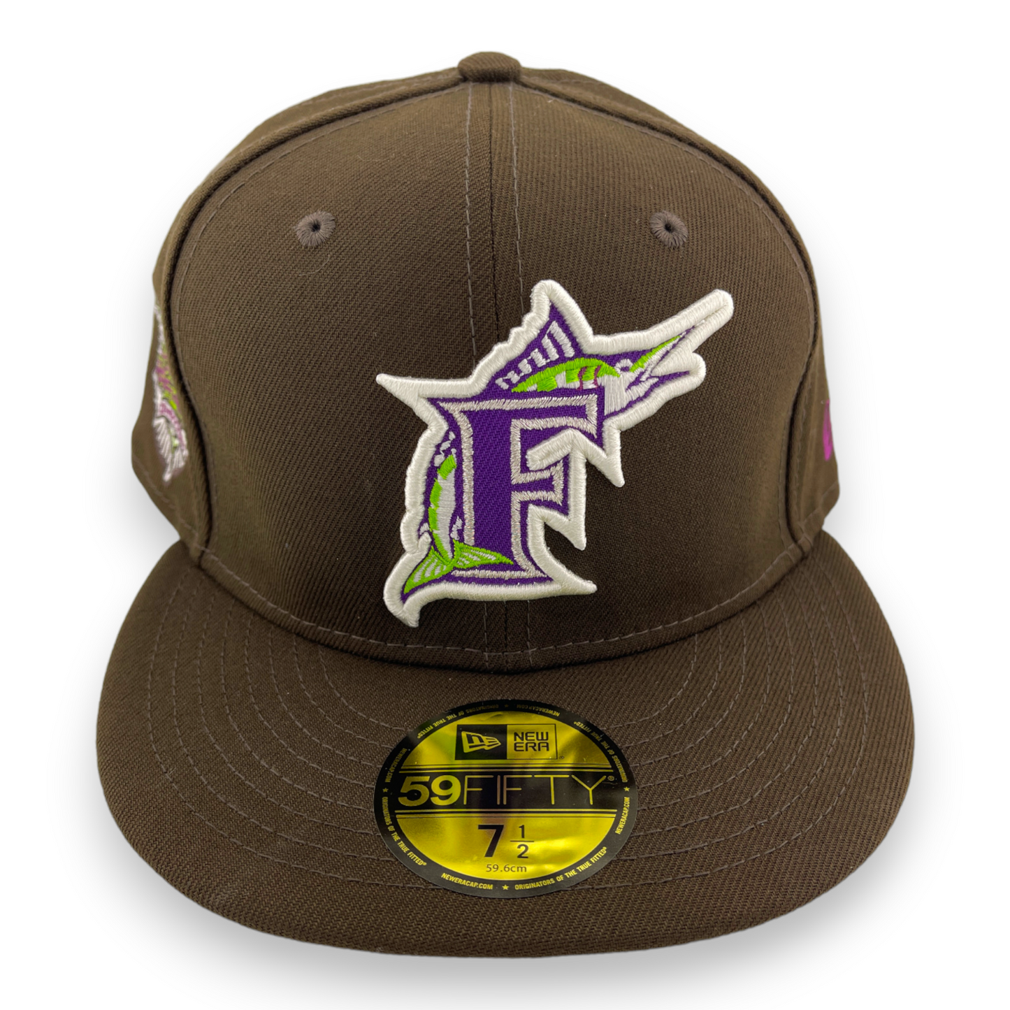 New Era Florida Marlins 2003 World Series Patch Brown/Purple UV 59FIFTY Hat Cap