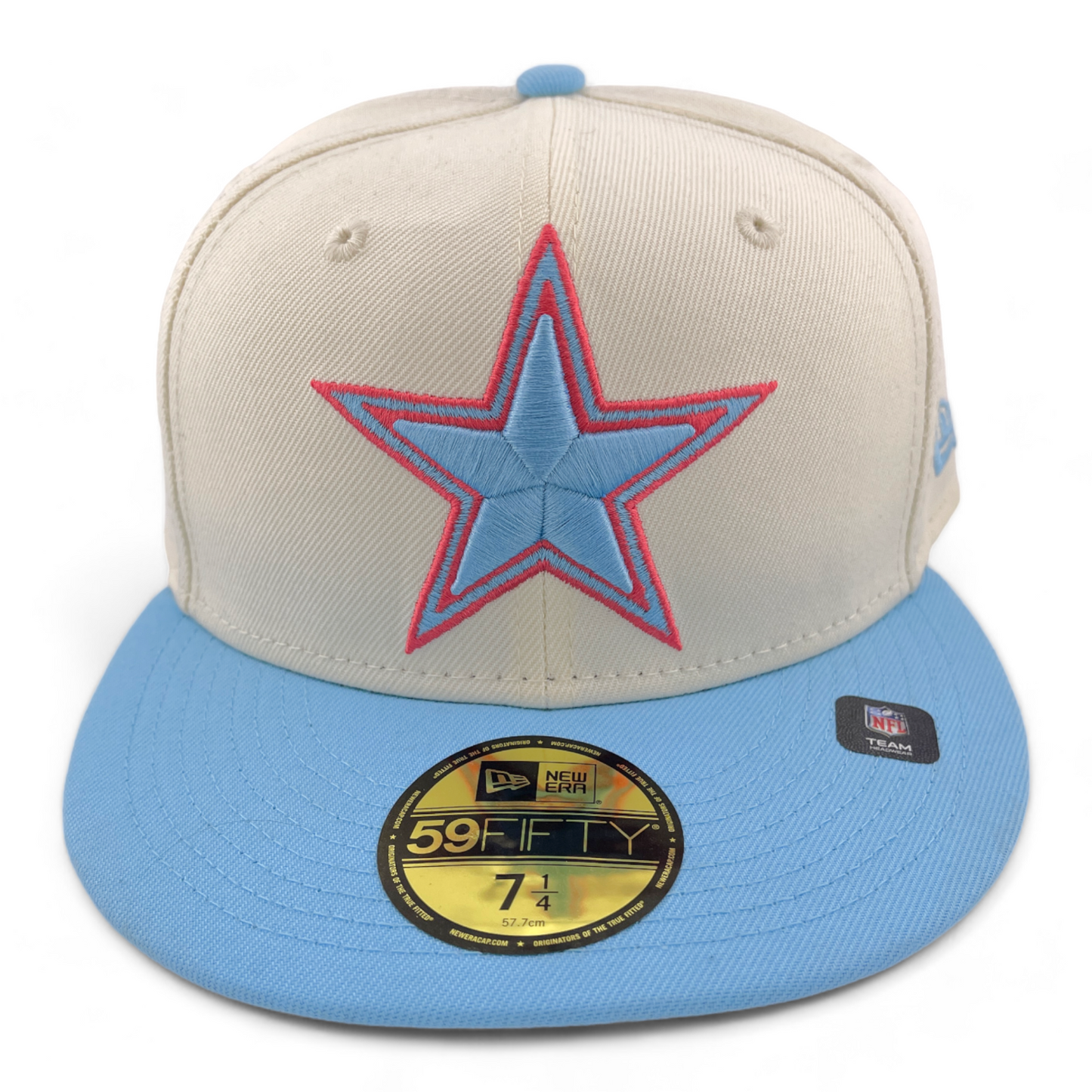 New Era Dallas Cowboys NFL Ivory/Teal/Pink Color Pack 59FIFTY Fitted Hat Cap