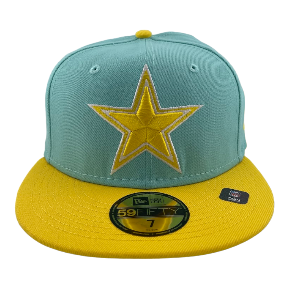 New Era Dallas Cowboys Color Pack Turquoise/Yellow UV & Logo 59FIFTY Fitted Hat Cap