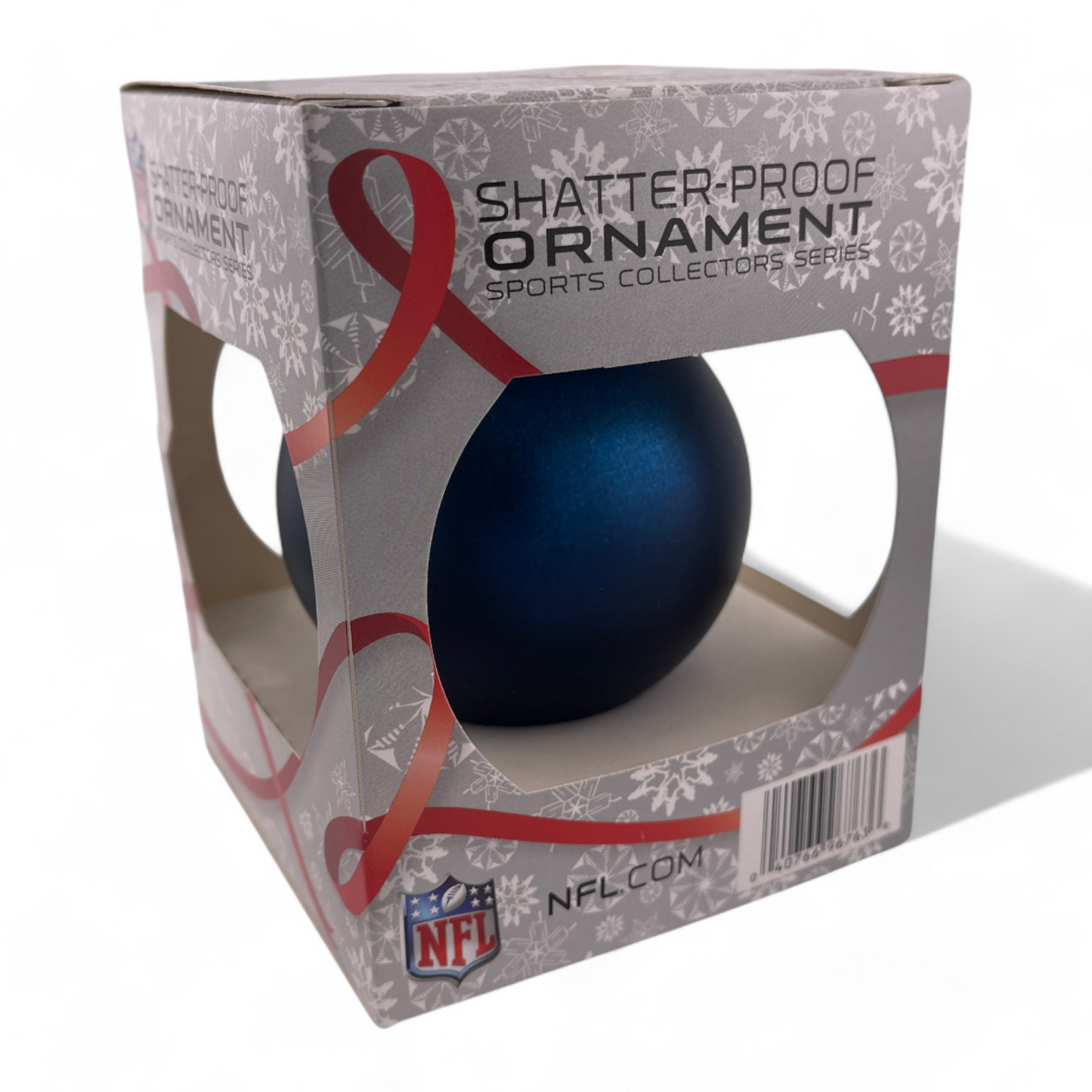 2-PACK New York Giants NFL Navy Round Shatterproof Christmas Tree Boxed Ornament
