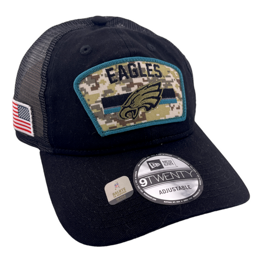 New Era Philadelphia Eagles 2021 Salute to Service 9Twenty Snapback Trucker Hat Cap