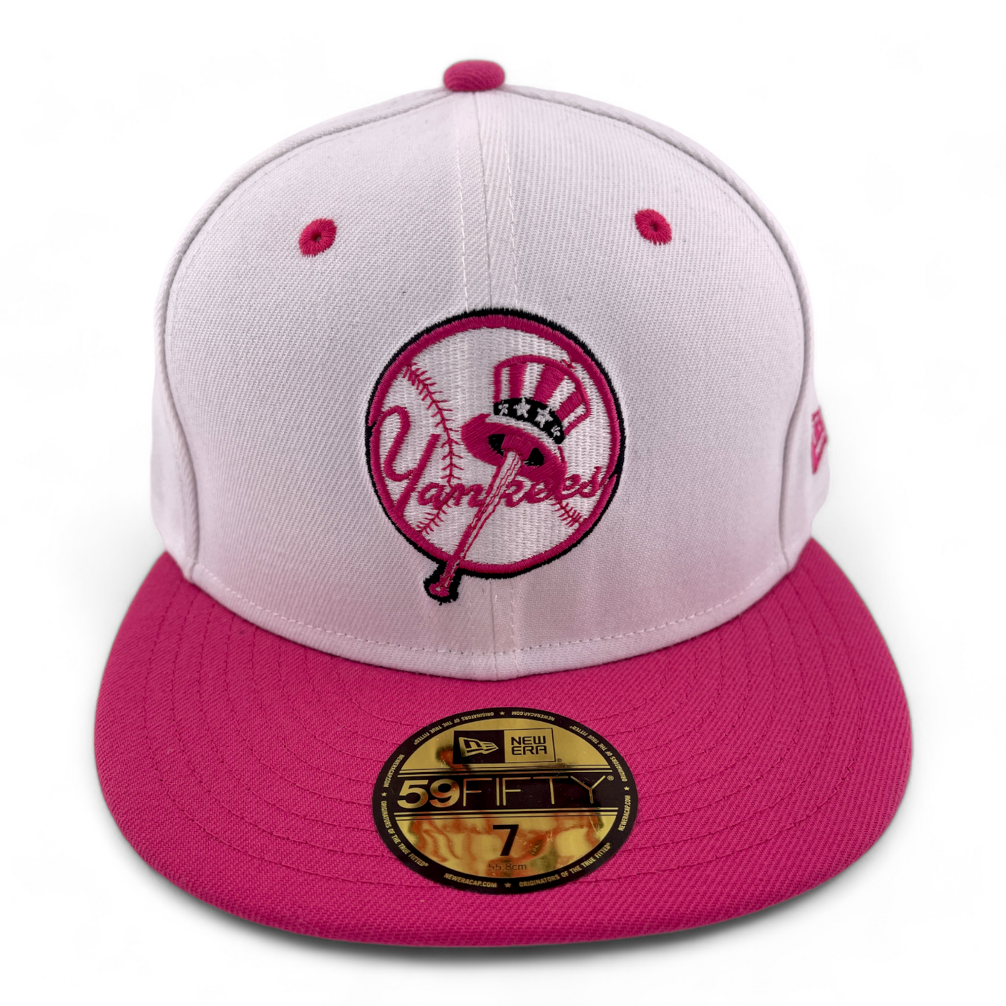 New Era New York Yankees MLB Pink/White Exclusive Pack 59Fifty Fitted Hat Cap