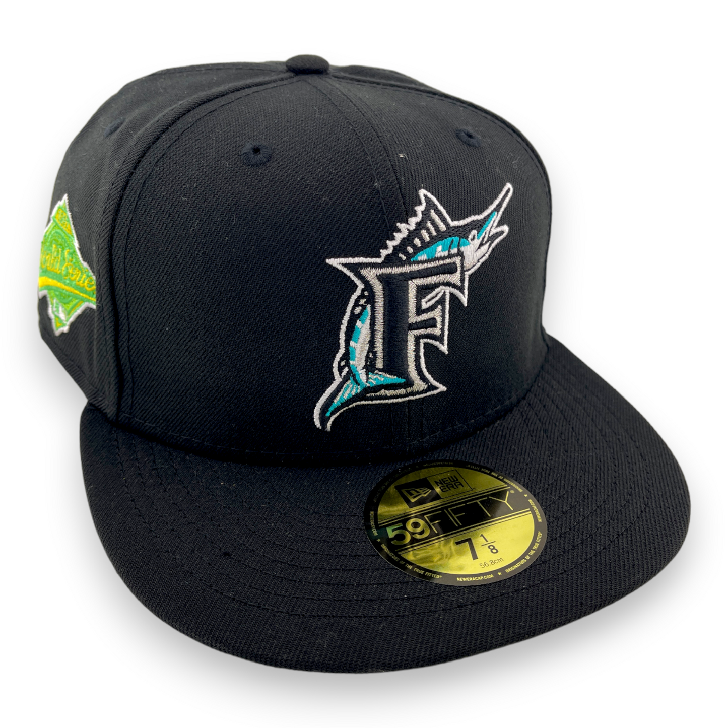 New Era Florida Marlins 1997 World Series Patch Citrus Pop Yellow UV 59FIFTY Hat Cap