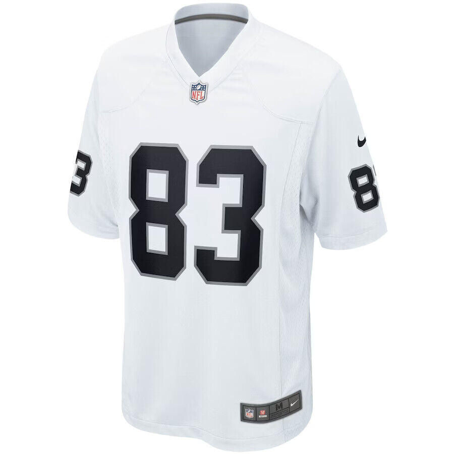 Nike Las Vegas Raiders Darren Waller #83 White Black Number Game Day Jersey Mens