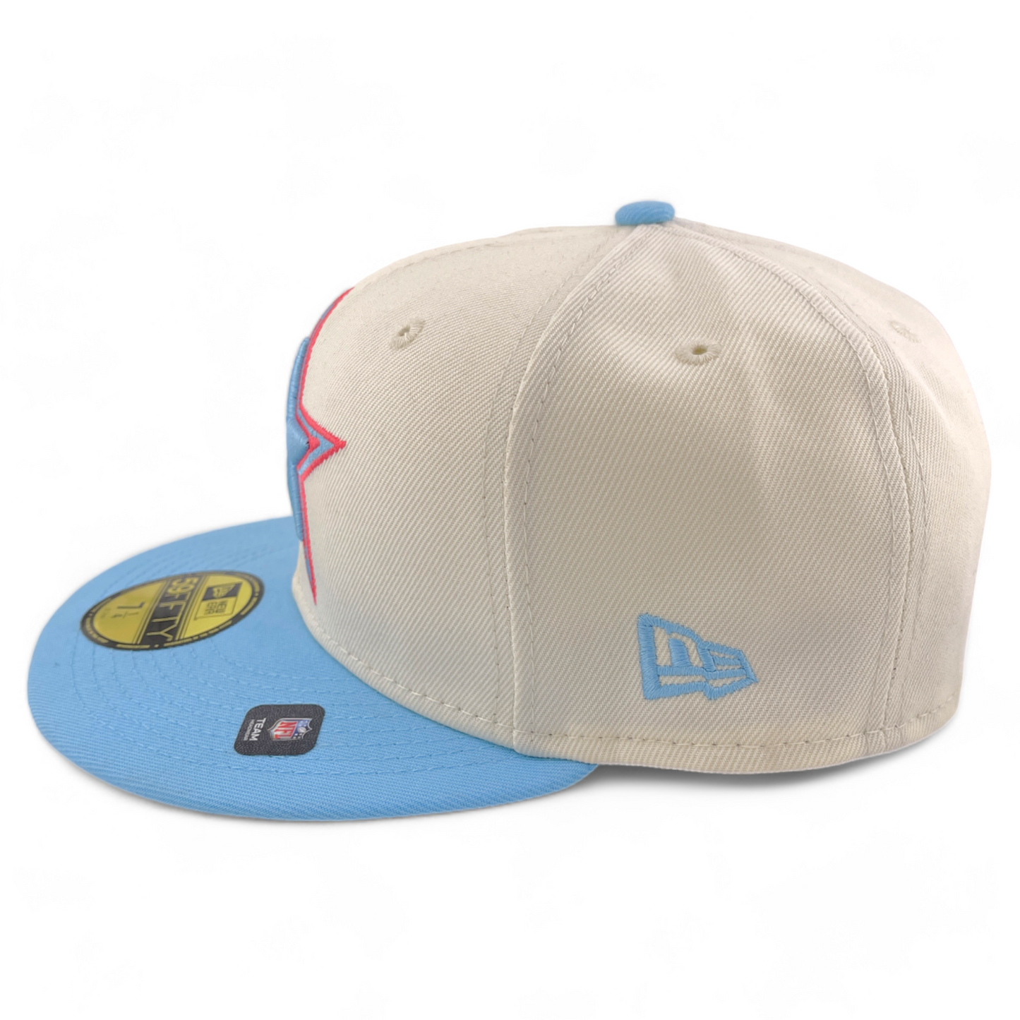 New Era Dallas Cowboys NFL Ivory/Teal/Pink Color Pack 59FIFTY Fitted Hat Cap