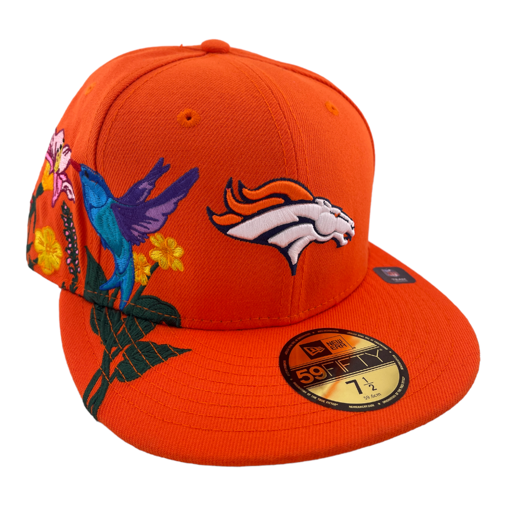 New Era Denver Broncos Blooming Floral Embroidery Flower Side 59FIFTY Fitted Hat Cap