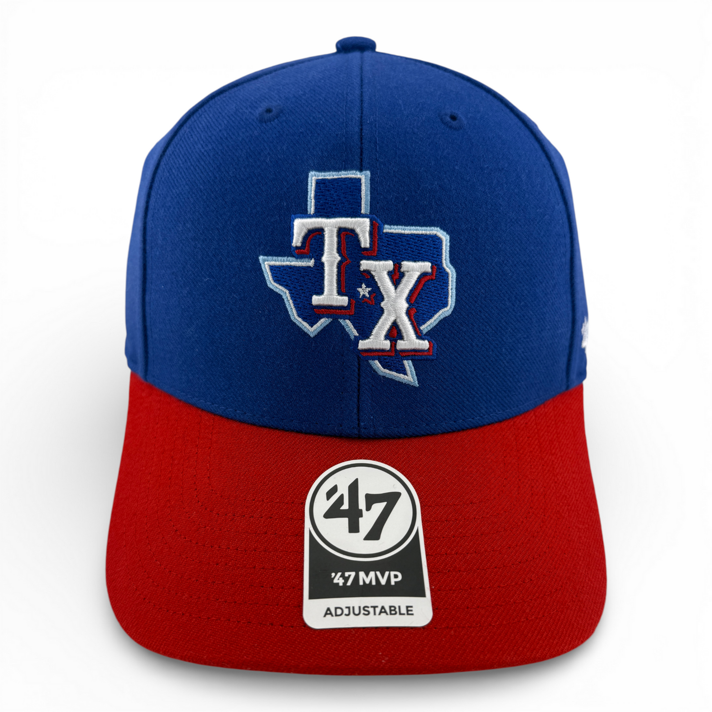 '47 Brand Texas Rangers MLB Two Tone Red/Blue MVP Snapback Adjustable Hat Cap