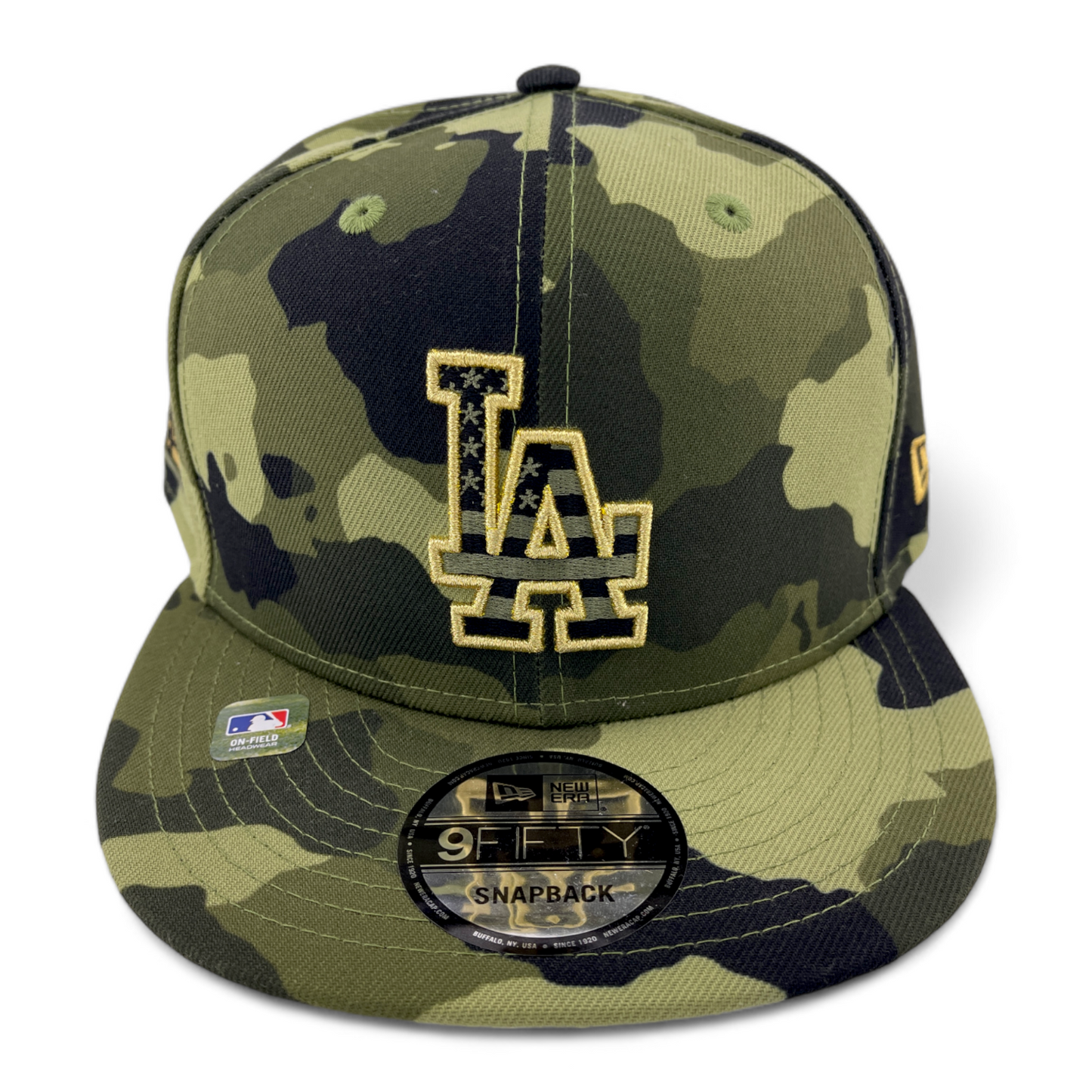 New Era Los Angeles Dodgers MLB 2022 Armed Forces Day Camo 9FIFTY Snapback Hat Cap