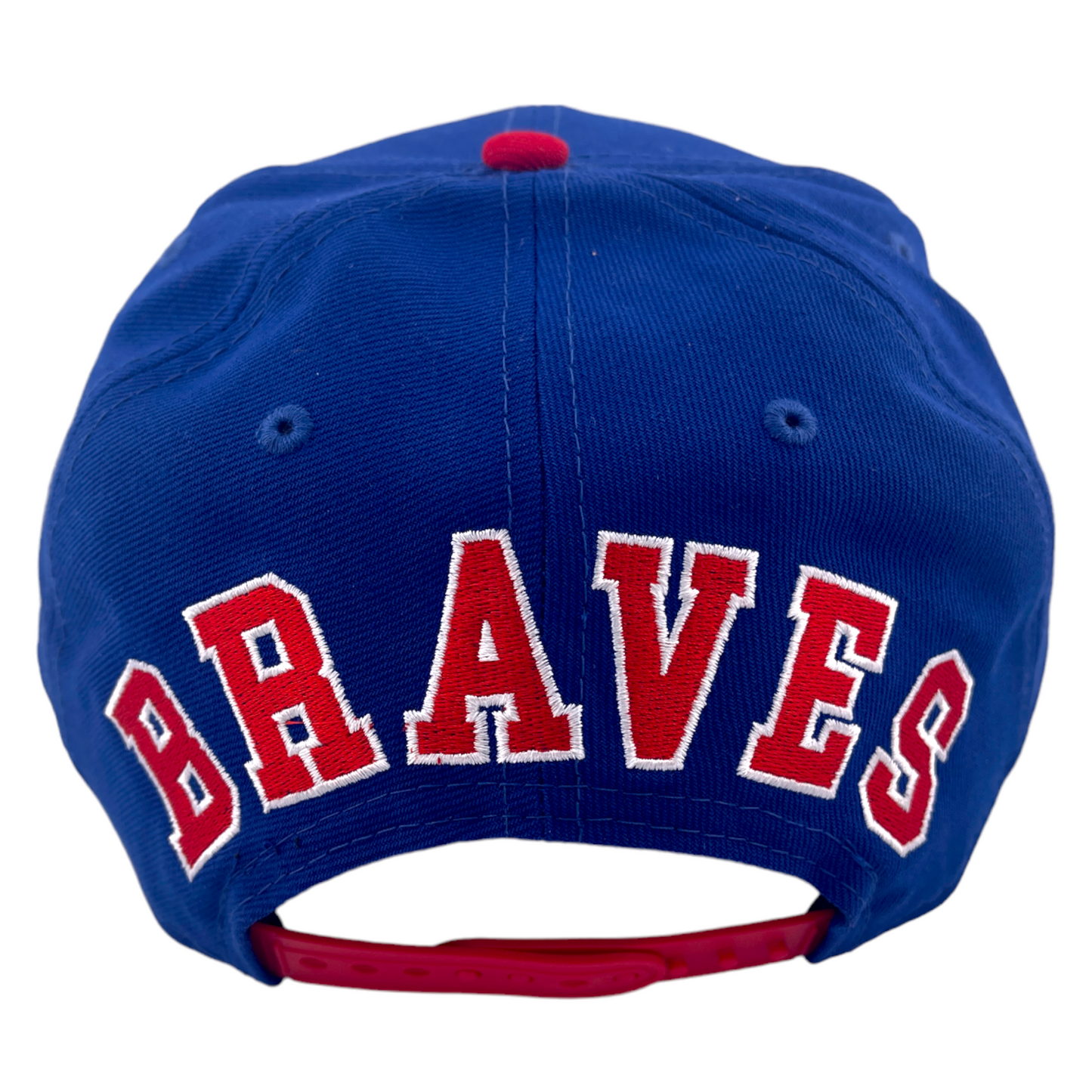 New Era Atlanta Braves Back Arch Embroidery A Logo Blue/Red 9FIFTY Snapback Hat