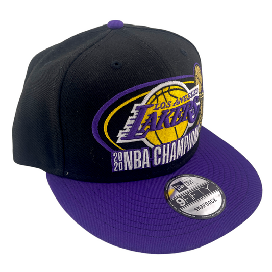 New Era Los Angeles Lakers 2020 NBA Champions Black/Purple 9FIFTY Snapback Hat Cap