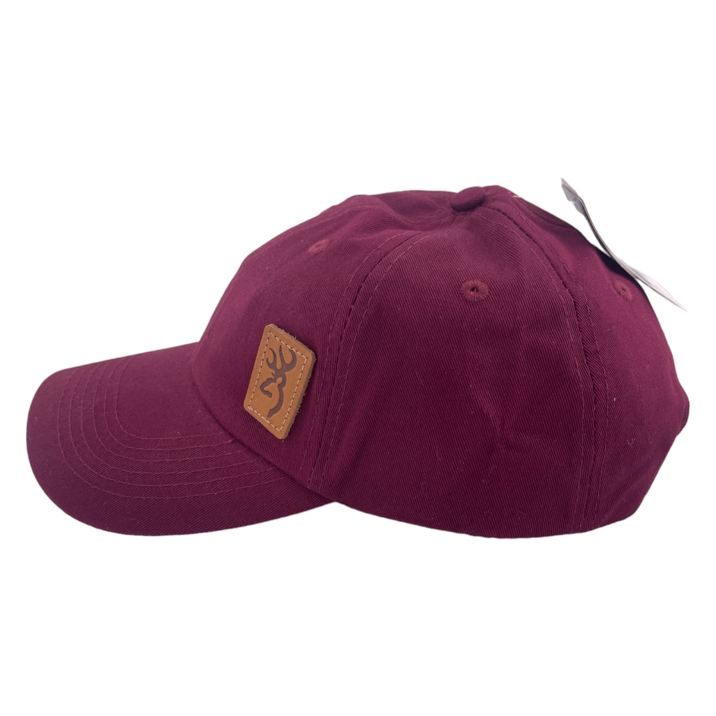 Browning Company Lynsey Burgundy Leather Logo Patch Adjustable Dad Hat Cap