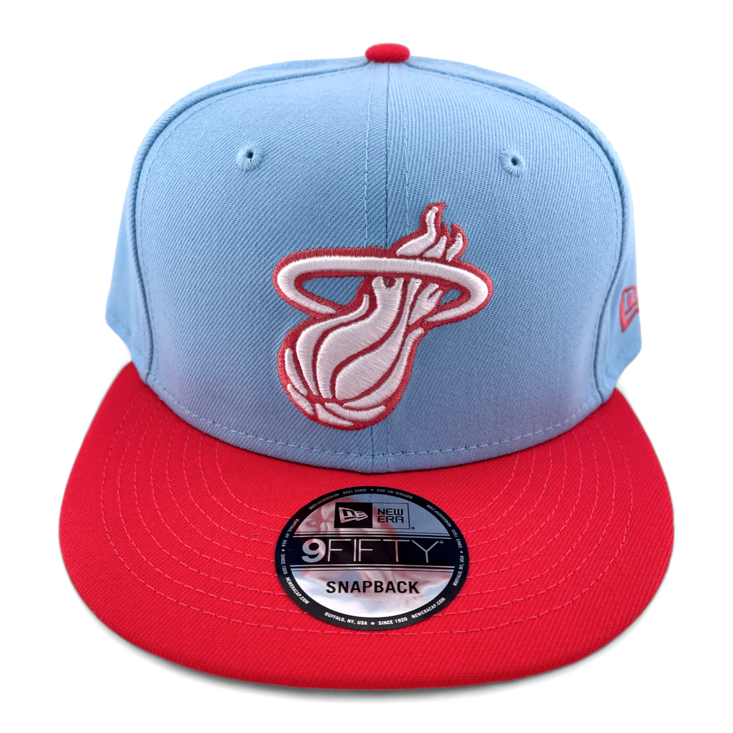 New Era Miami Heat NBA 2-Tone Color Pack Teal Blue/Pink 9FIFTY Snapback Hat Cap