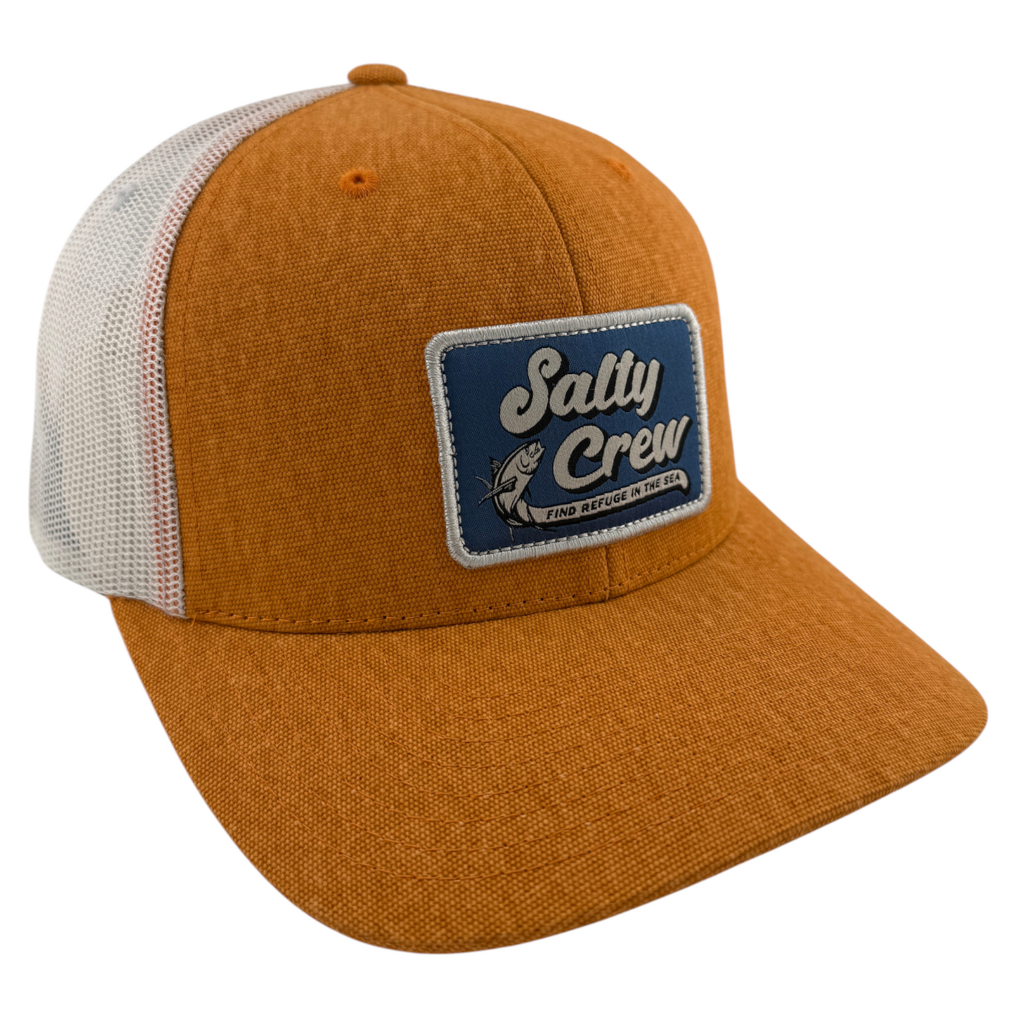 Salty Crew Retro Catch Denim Mesh Back Trucker SnapBack Adjustable Hat Cap