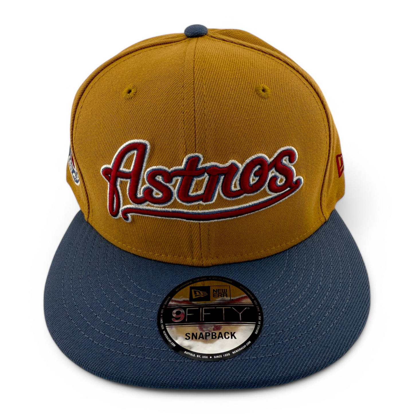 New Era Houston Astros MLB Panama Tan 9FIFTY Snapback Adjustable Hat Cap