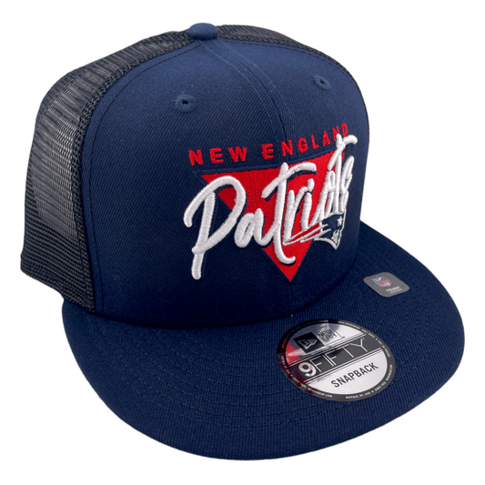 New Era New England Patriots Mesh Back NFL Navy Blue/Grey UV 9FIFTY Snapback Hat Cap