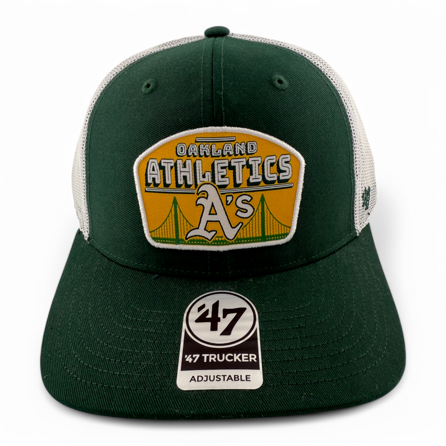 '47 Brand Oakland Athletics A's MLB Region Patch Trucker Snapback Mesh Back Hat