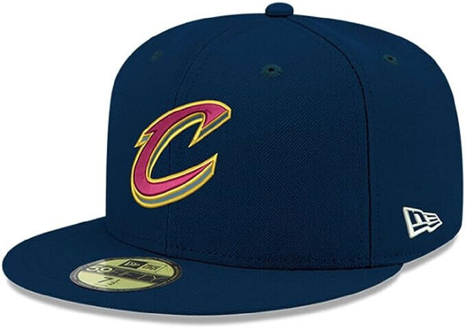 New Era Cleveland Cavaliers NBA Navy Blue Grey UV 59FIFTY Fitted Hat Cap