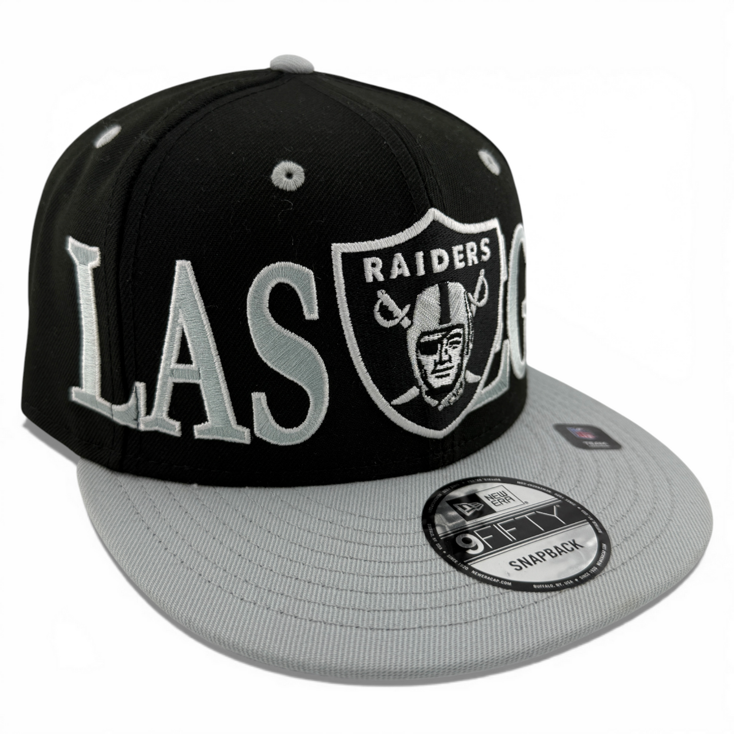New Era Las Vegas Raiders NFL Script Stack Logo 9Fifty Snapback Adjustable Hat
