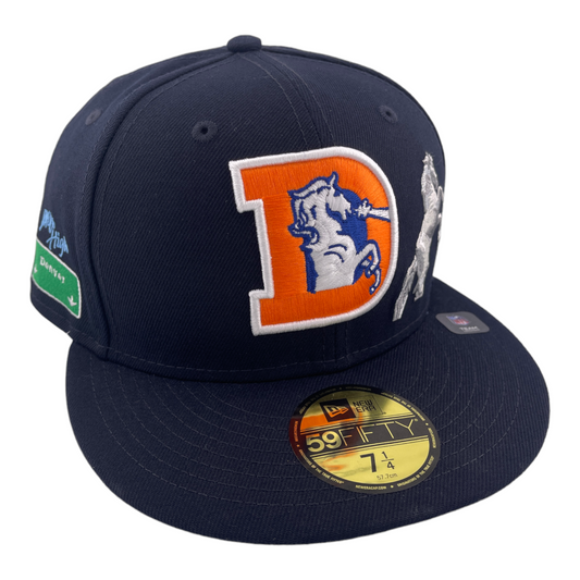 New Era Denver Broncos Throwback Logo Mile High Side Patch 59FIFTY Fitted Hat Cap