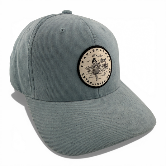 Travis Matthew Waves For Days Hula Girl Corduroy Sky Blue Snapback Hat Cap