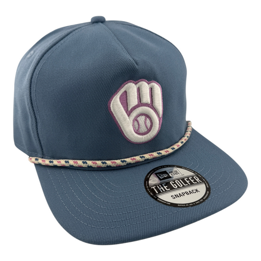 New Era Milwaukee Brewers MLB Rope The Golfer A-Frame Snapback Adjustable Hat