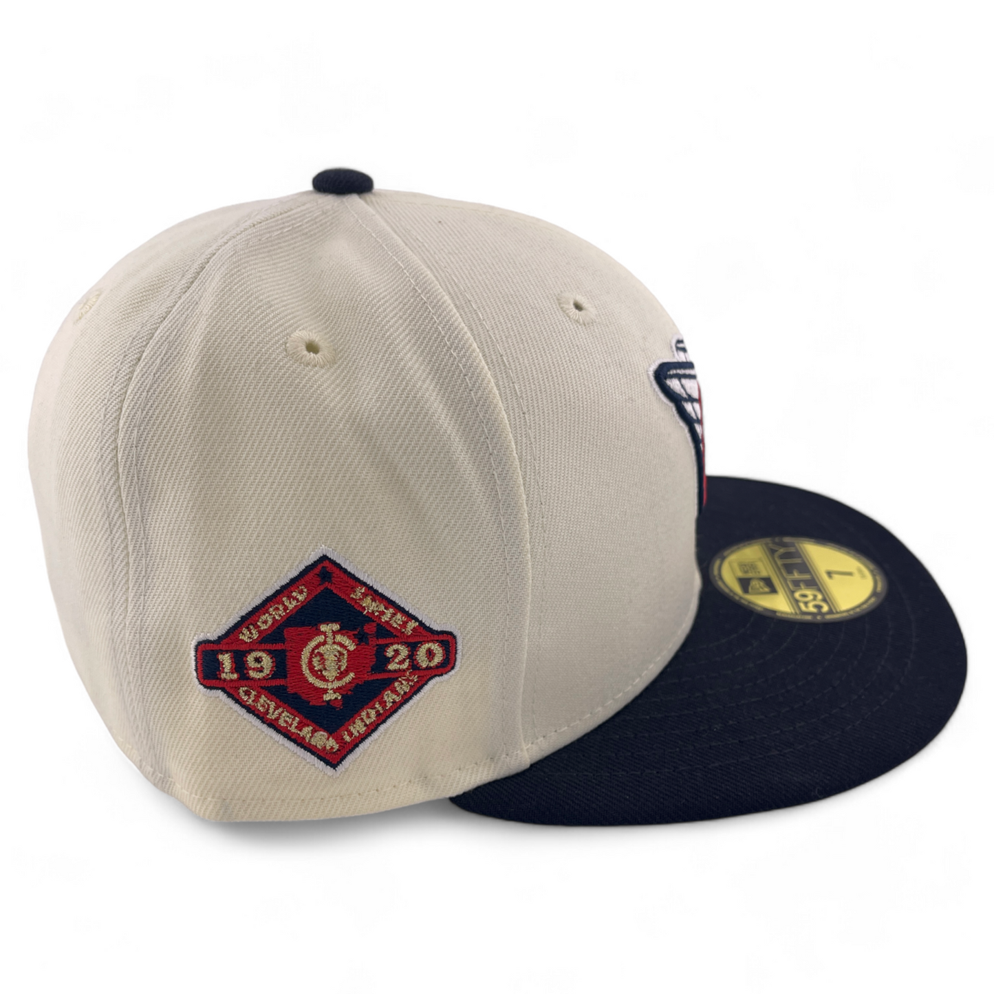 New Era Cleveland Guardians MLB Retro E1 Ivory Pack Patch 59FIFTY Fitted Hat Cap