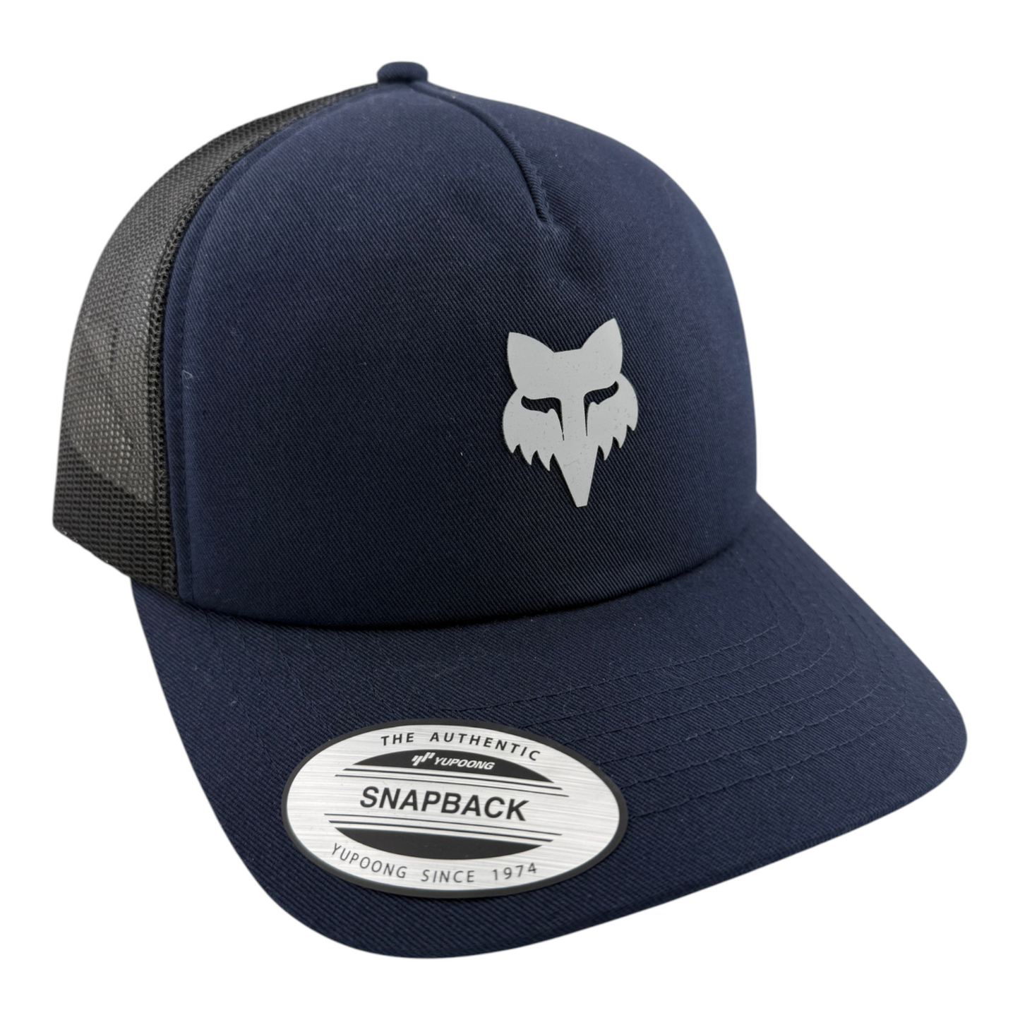Fox Racing Head Navy Blue A-Frame Mesh Back Trucker Adjustable Snapback Hat Cap