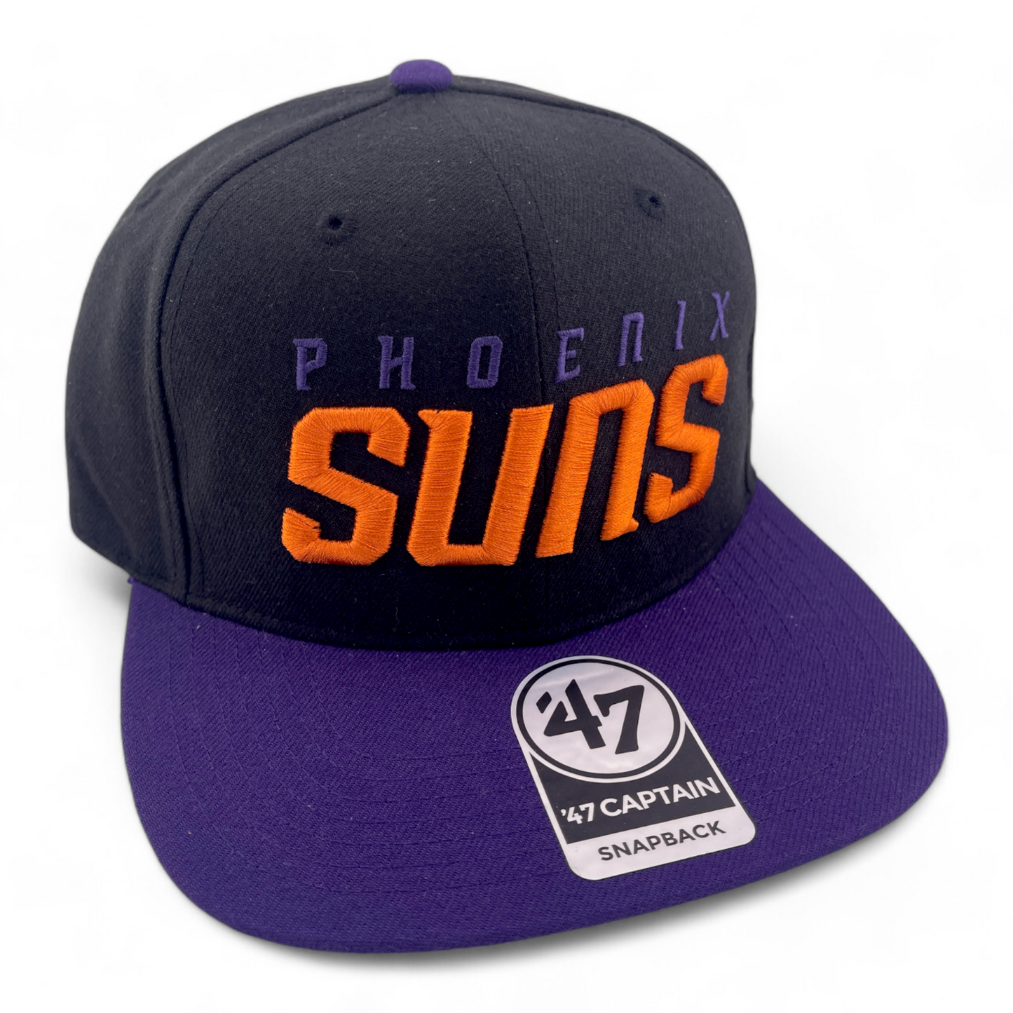 '47 Brand Phoenix Suns NBA No Shot Script Wordmark Captain Snapback Hat Cap