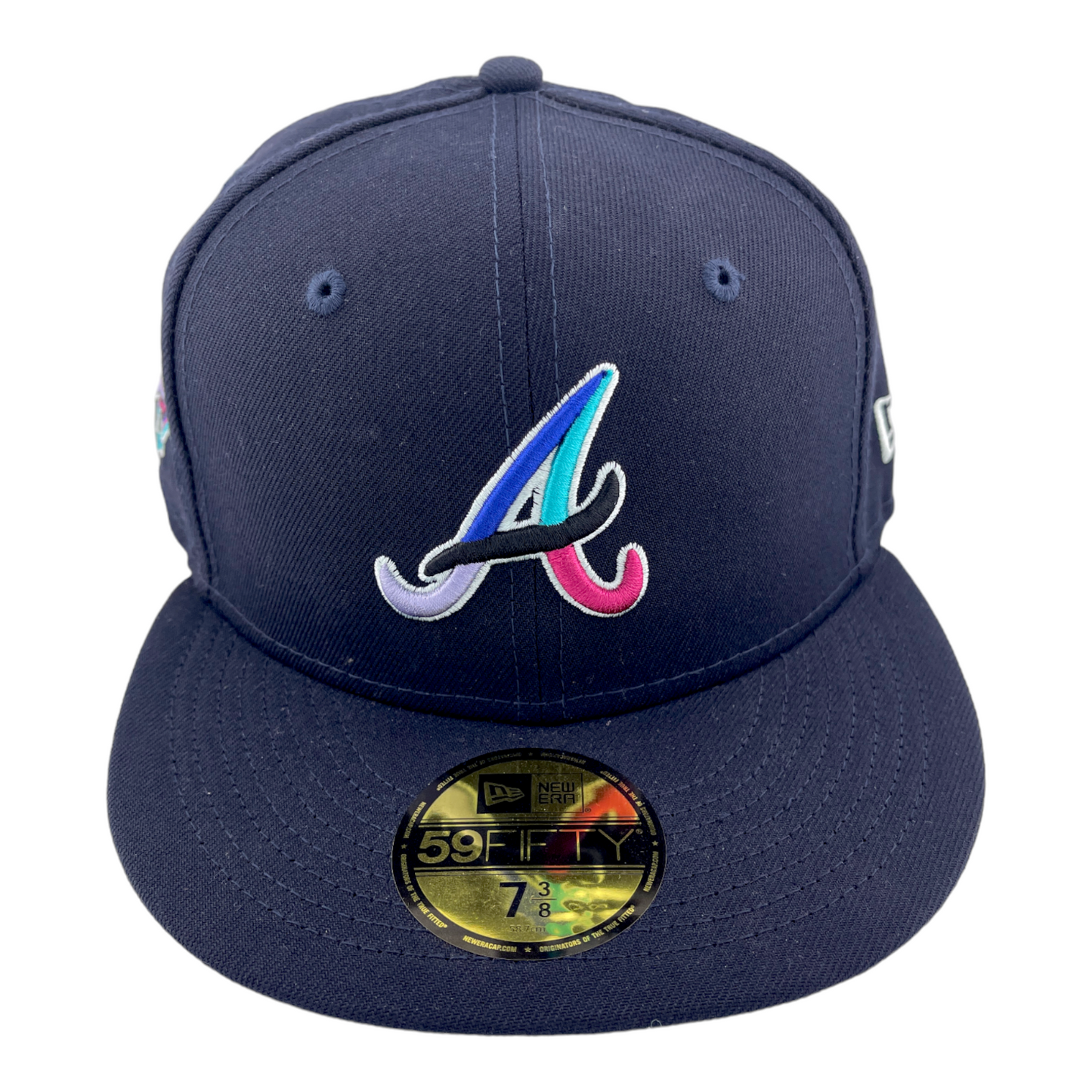 New Era Atlanta Braves 1995 World Series Patch Polar Lights Teal UV 59FIFTY Hat