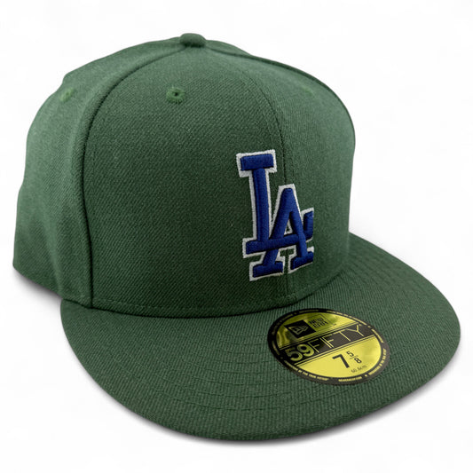 New Era Los Angeles Dodgers MLB Rifle Green Pack 100% Wool 59FIFTY Fitted Hat