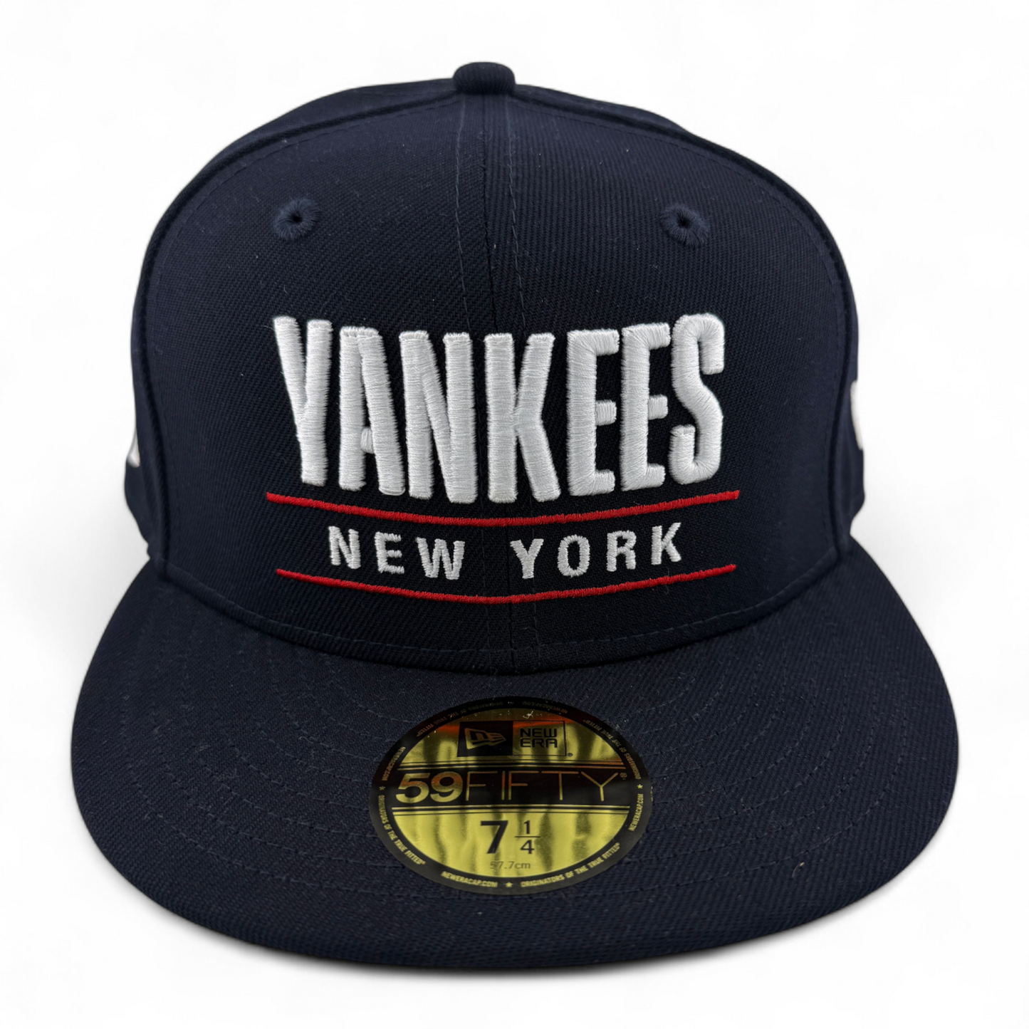New Era New York Yankees MLB Stacked Logo Navy Blue 59Fifty Fitted Hat Cap