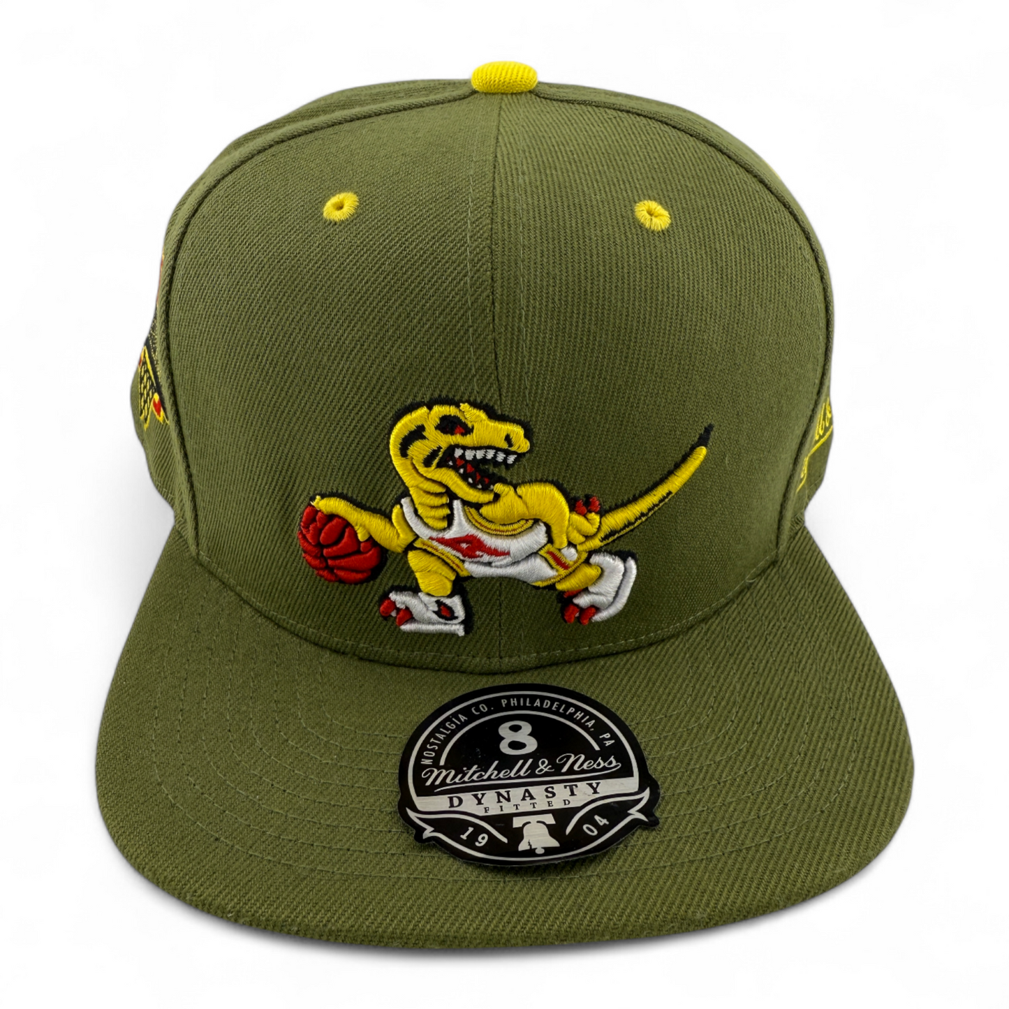 Mitchell & Ness Toronto Raptors NBA Dusty Olive Green HWC Dynasty Fitted Hat Cap