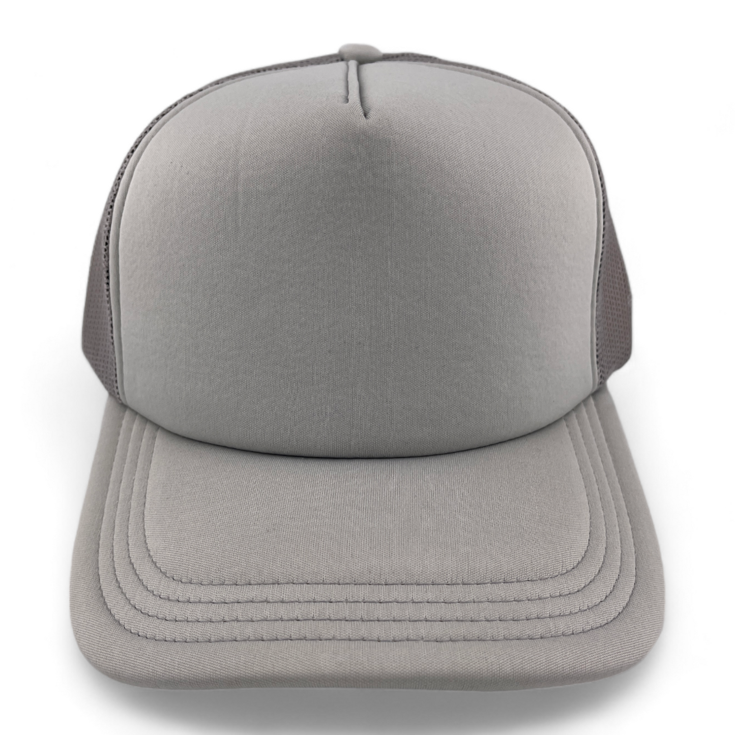 Crowns by Lids Blank (For Customs) All Grey Mesh Back Trucker Adjustable Hat Cap