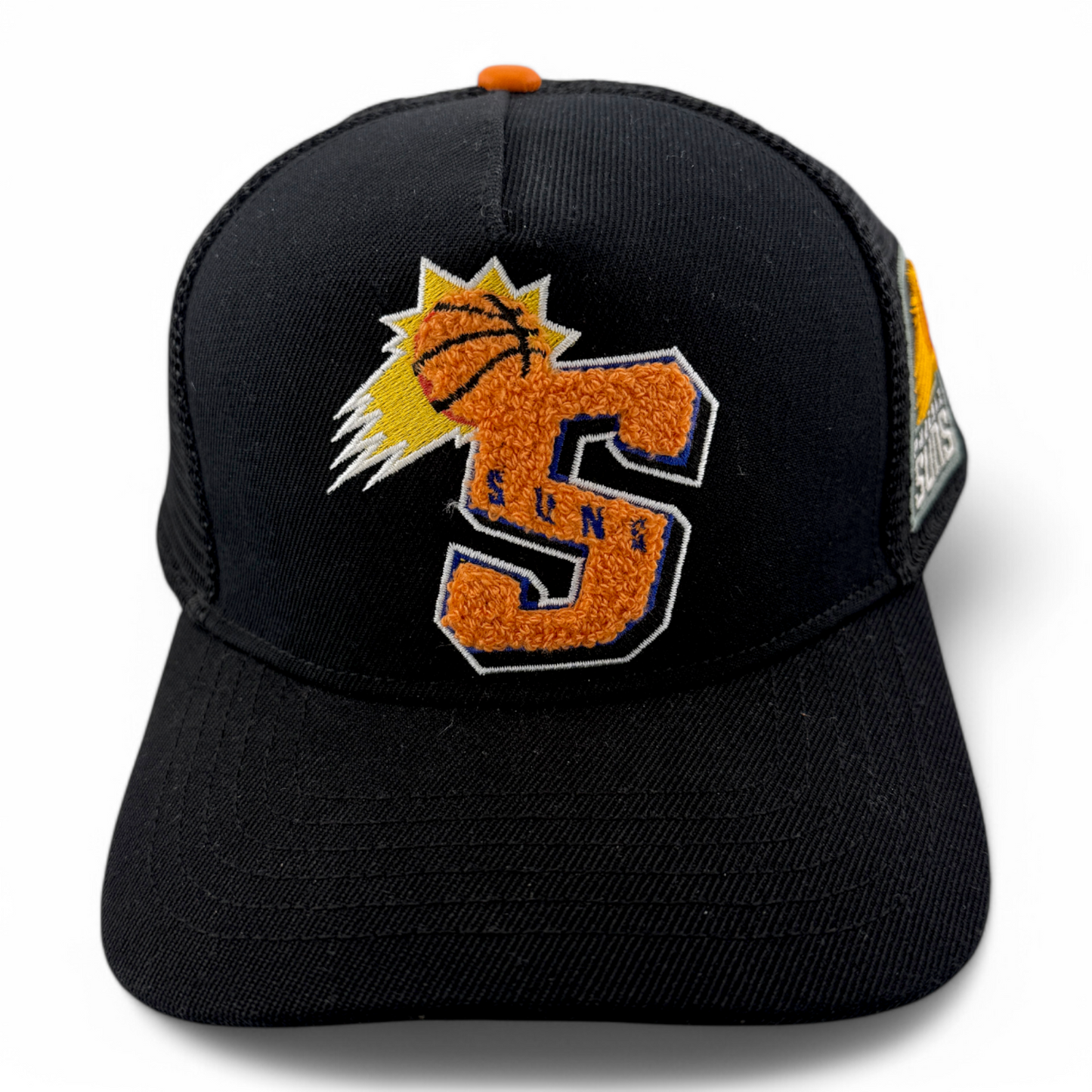 Pro Standard Phoenix Suns S Shag Logo A-Frame Black/Orange Trucker Snapback Hat