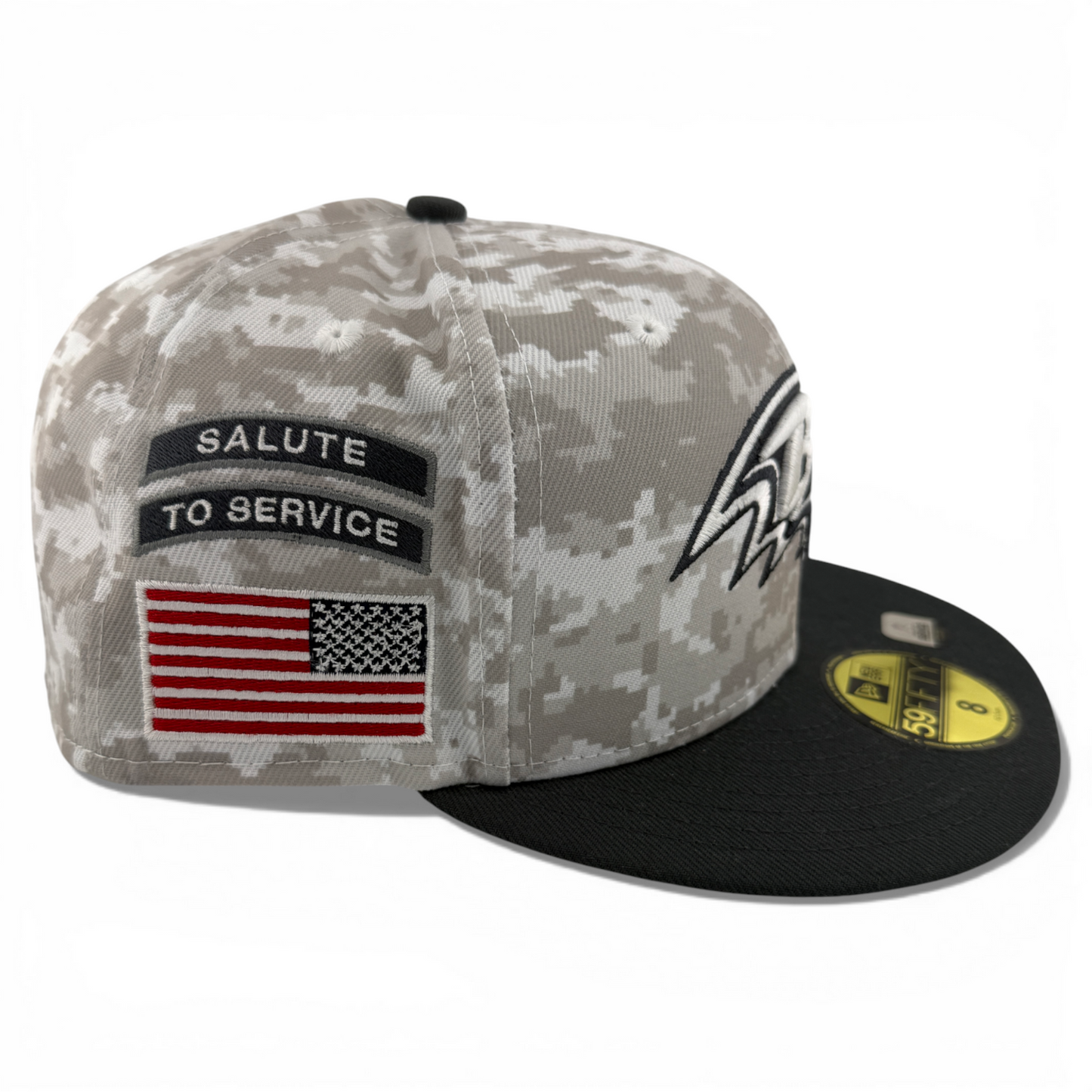 New Era Baltimore Ravens NFL 2024 Salute to Service Camo 59Fifty Fitted Hat Cap
