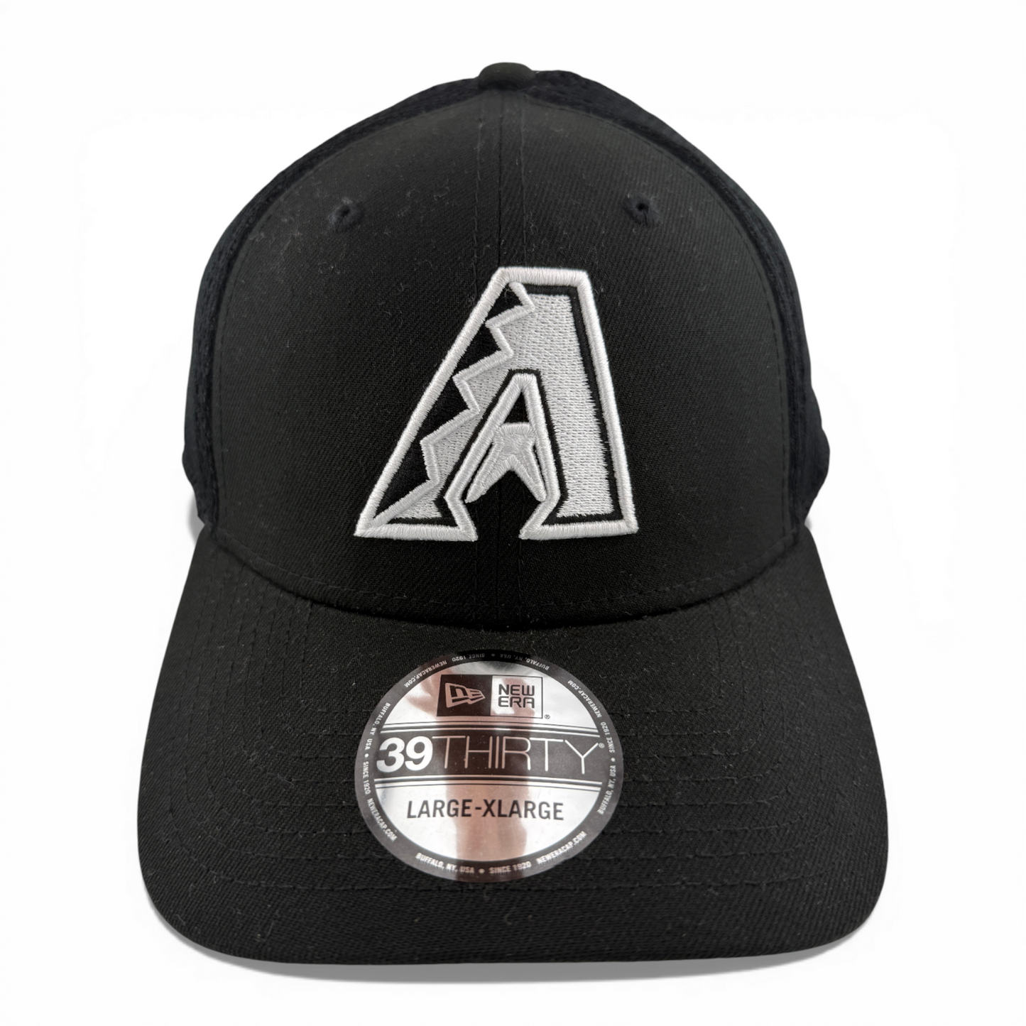 New Era Arizona Diamondbacks MLB Black White Logo Neo Mesh 39Thirty Flex Fit Hat