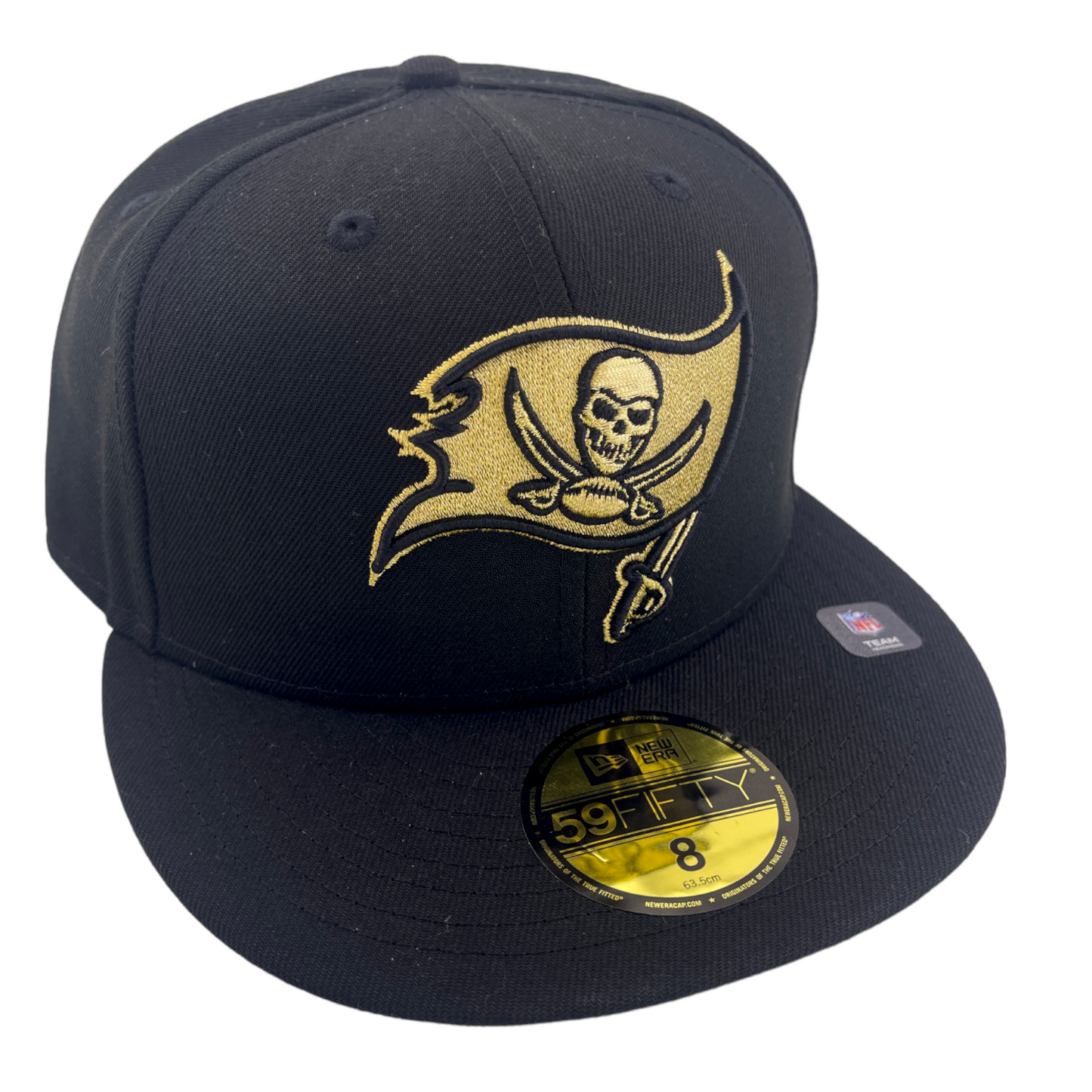 New Era Tampa Bay Buccaneers Black Metallic Gold Logo UV 59Fifty Fitted Hat Cap