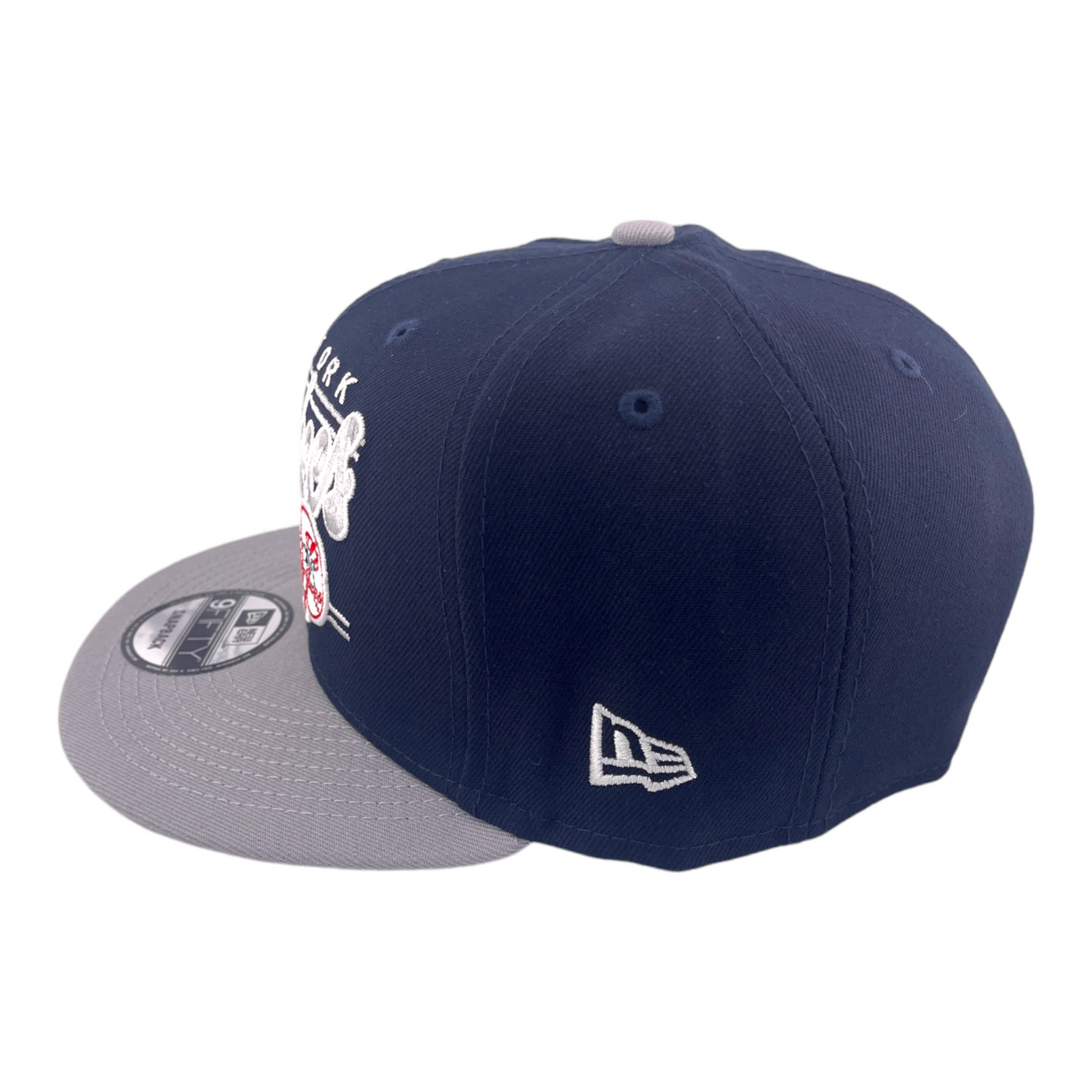 New Era New York Yankees Team Script Logo Navy Blue/Grey UV 9FIFTY Snapback Hat Cap