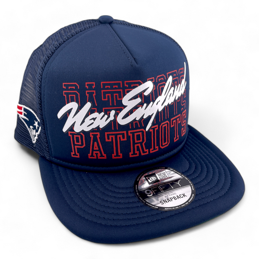 New Era New England Patriots NFL 9FIFTY Foam Mesh Back Trucker Snapback Hat Cap