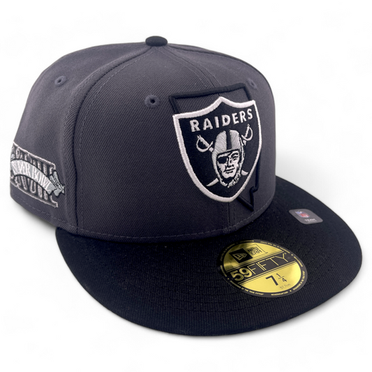 New Era Las Vegas Raiders NFL State Fill Logo Super Bowl 59Fifty Fitted Hat Cap