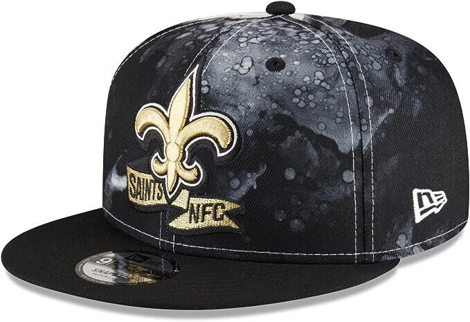 New Era New Orleans Saints 2022 Sideline NFL Ink Dye Black 9FIFTY Snapback Hat Cap