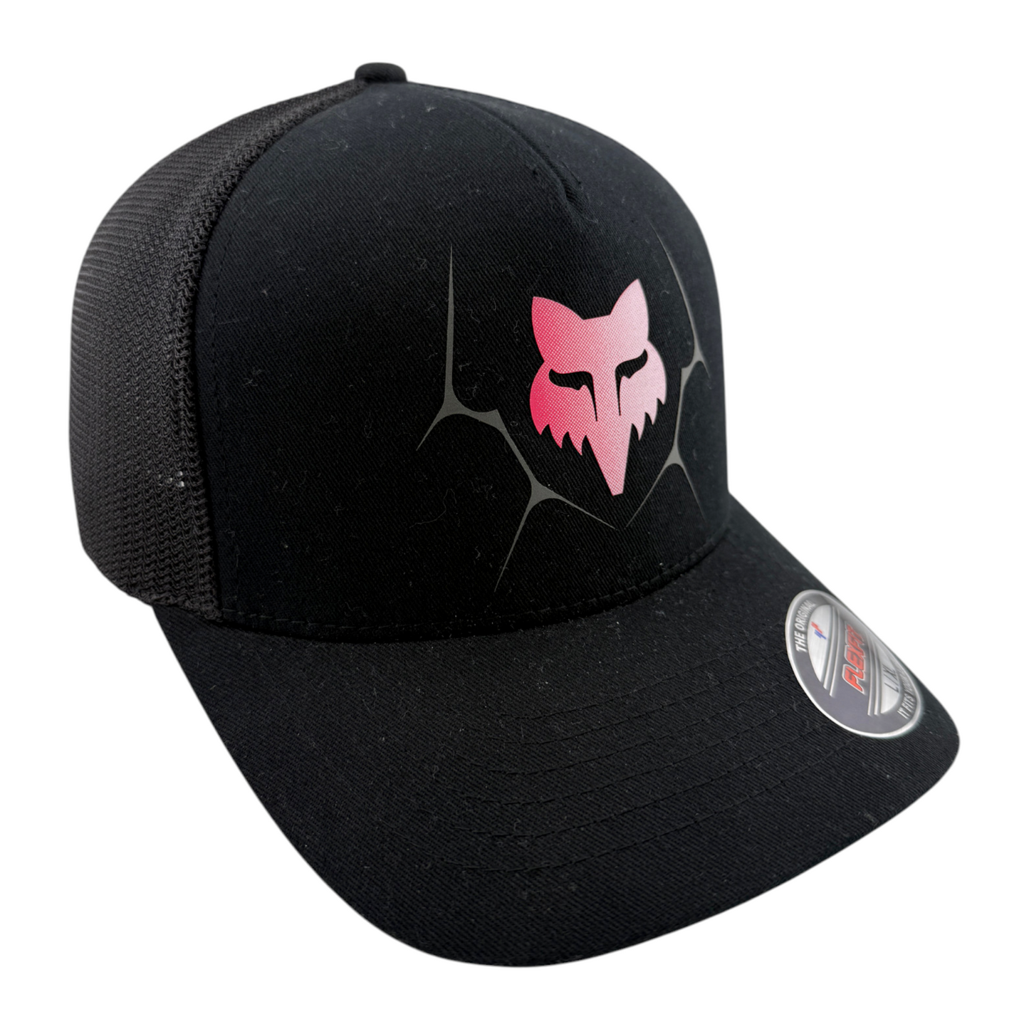 Fox Racing SYZ Pink Logo Black Mesh Back Stretch Flex Fit Adult Hat Cap