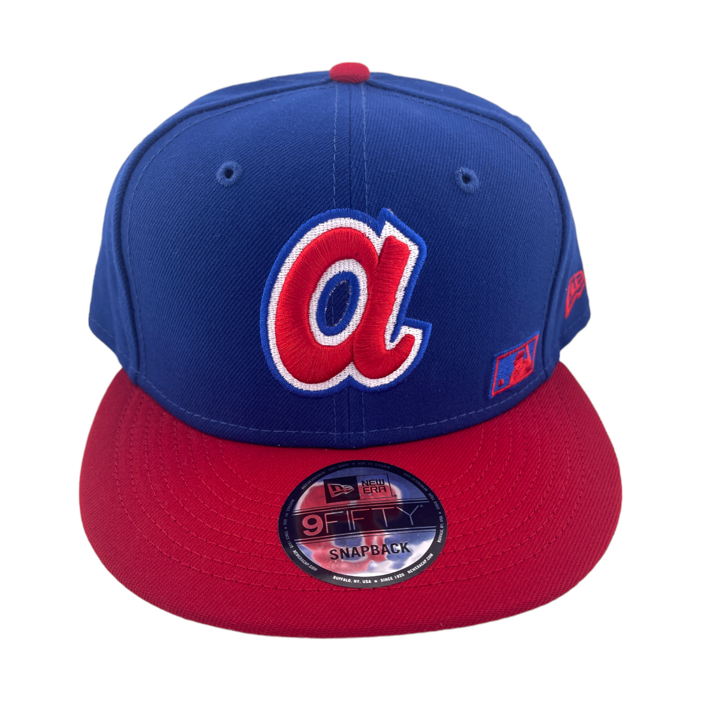 New Era Atlanta Braves Back Arch Embroidery A Logo Blue/Red 9FIFTY Snapback Hat